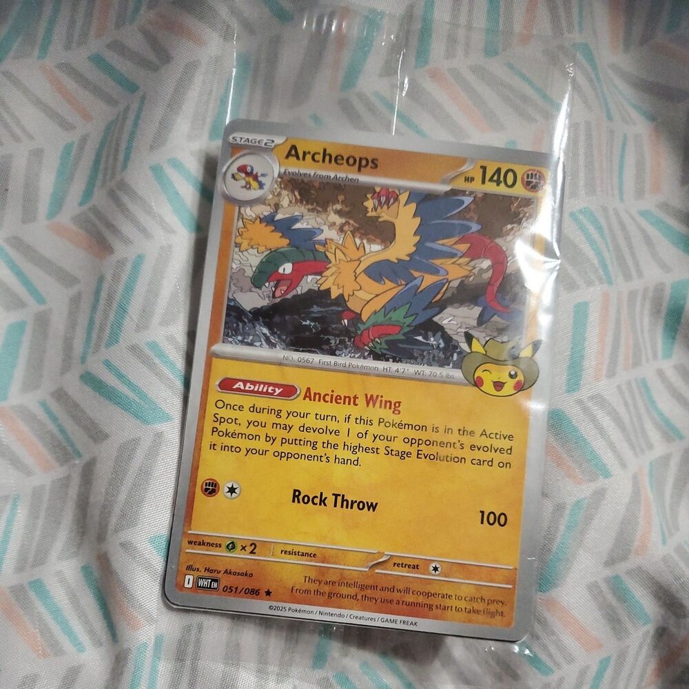 Pokemon Chicago Field Museum Fossil Exhibit Archeops Promo Card SEALED damage